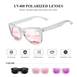 Carefully Classic Polarized Sunglasses for Women and Men Ultralight Sun Glasses with UV Protection 759-3-3 (Limited gray/T pink/T purple)