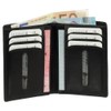 Leather ID Card Holder with Note Compartment, Black, Brown, Natural,