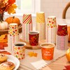 300Pcs Fall Thanksgiving Paper Cups 4Oz Colorful Pumpkin Maple Leaves