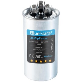 Blue Stars - Condensador redondo de 35+5 MFD uf 370 VCA o 440 V Dual Run Round pieza de repuesto para condensador recto frío o bomba de calor 35/5 MicroFarad – Sustituye a 97F9834 Z97F9834