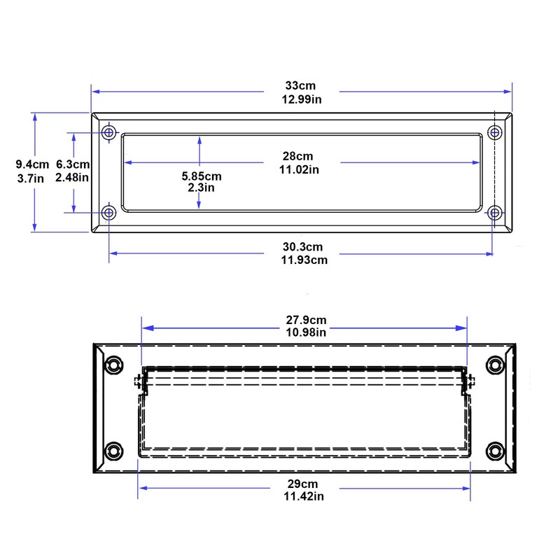 Fudatong 1 Pack 13 inch Solid Brushed Brass Mail Slot