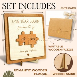 Stofinity 1 Year Anniversary Wood Gifts for Him Boyfriend - One Year Anniversary Wooden Gifts for Her, First Anniversary Wedding Gifts for Husband Wife, 1st Anniversary Dating Gift for Couples