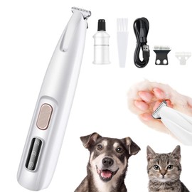 Ntrjtrss Electric Dog Paw Trimmer, 2025 paw Clippers for Dogs Rechargeable paw shavers for Dogs feet with LED Light, Low Noise Waterproof Paw Trimmers for Dog's Feet, Paws