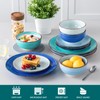 vancasso Bonita Dinnerware Set Blue Stoneware 12 Pieces Service for