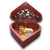 BinkeGG Brown Wooden Heart Hollow Out Music Box with Sankyo
