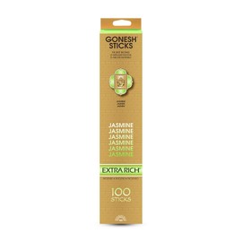 Gonesh - Extra Rich Scented Incense Sticks - Non-Toxic 10” Slow Burn Aromatic Sticks - Jasmine - 100 Pack
