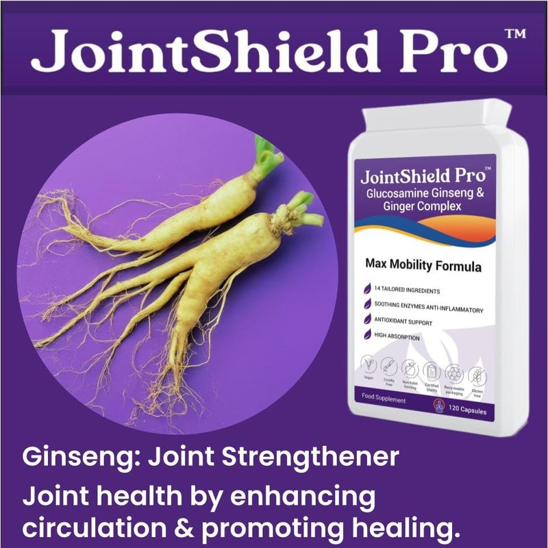 JointShield Pro Glucosamine, Ginseng, Ginger Supplement with VIT C, MSM,