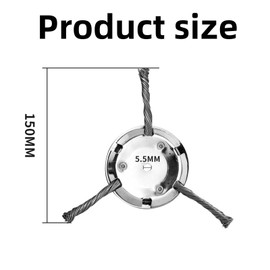 2 Stück ​​Stahldraht Rasentrimmerkopf​​, 150MM Sechsklingen-Draht ​​Rasentrimmer Kopf​​, ​​Trimmerkopf​​ mit Knotendraht, Universeller ​​Freischneider Aufsatz​​ für Rasenmäher & Gartengeräte (Silber)