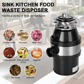 Frezon Garbage Disposal 3/4 HP 2800 RPM Under Sink Kitchen Food Waste Disposer,The Garbage Disposer Limits The Bone Diameter to About 1cm