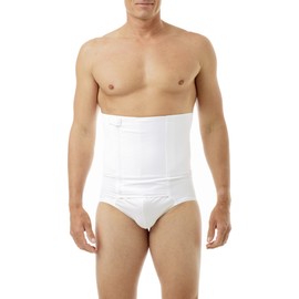 Underworks Zip-N-Trim Support Brief Girdle for Men with 8-inch Powerband Large White