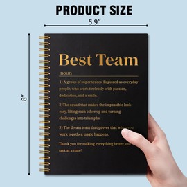 QYUVK Best Team Definition Gold Foil Hardcover 160 Pages Blank Spiral Notebooks, Team Appreciation Gifts for Staff Coworker, Cheer Up Gifts for Teammate, Best Team Gifts for Team Member Team Leader