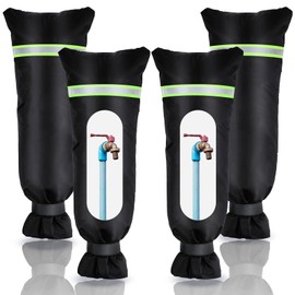 Large Outdoor Faucet Cover for Winter with Reflective Strip, Outside Garden Faucet Socks Freeze Protection Waterproof Insulated Spigot Cover, Reusable Faucet Sock, 20 x 7.9 Inch (4 Pieces)