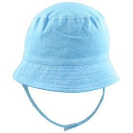 Pesci Pesci Baby Boys Sun Hat Summer Bucket Hats with Chin Strap (Blue, 3-6 Months)