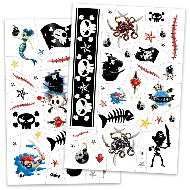 Djeco Tattoos – Pirates, Beige, 2 (dj09584 a)