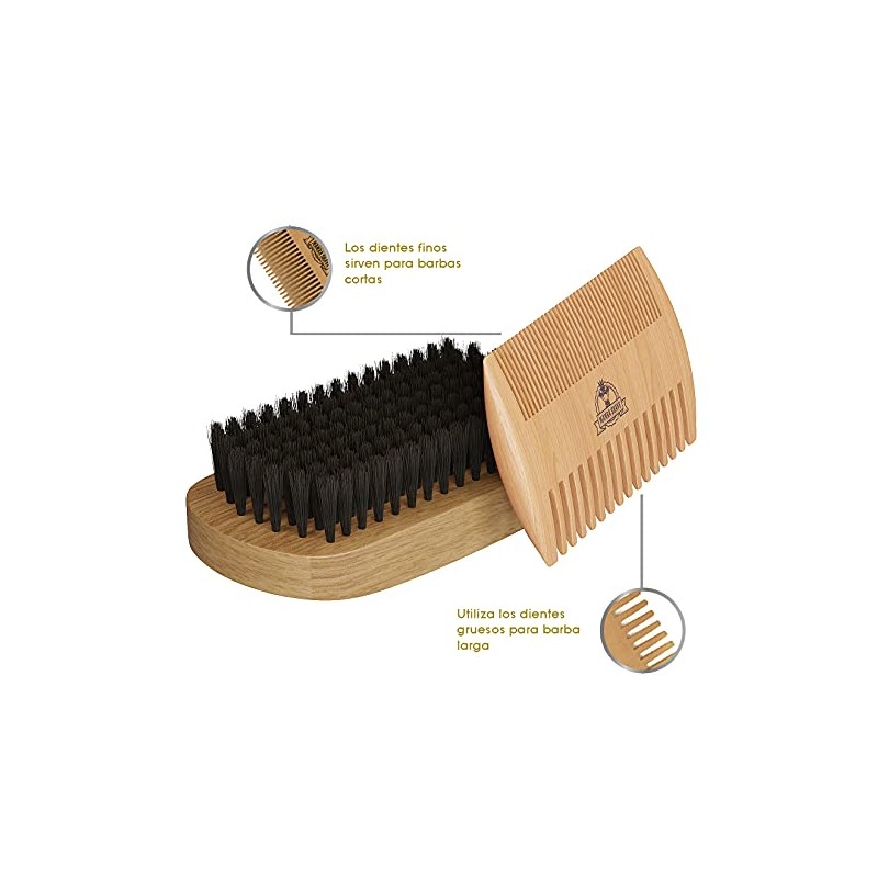 Mamba Shave Kit de Peine y Cepillo para Barba. Rattle
