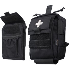 WYNEX IFAK Molle First Aid Pouch，Tactical Medical Pouches Trauma kit Med Belt Bag Small Portable Utility Emergency Survival Kit Include Cross Patch