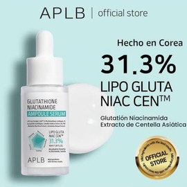 APLB Suero de Ampolla de Glutatión Niacinamida | LIPO GLUTA NIAC CEN™ 31.3% 1.35 FL.OZ/Cuidado de la piel coreano, hidratación duradera, mejora la ela