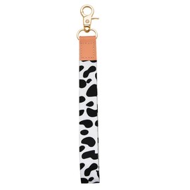 Cow Print Wristlet Keychain for Girls Women Vintage Cow Lanyard for Keys Wallet Keychain for Bag Backpack Charms for Handbags Purse Cow Keychains for Women Girls Wrist Lanyard for Phone Key Chain