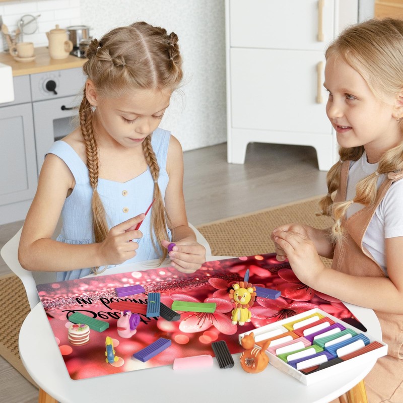 Dual-Sided Synthetic Leather Decorative Makeup Mat for Crafting, Furniture Protection,