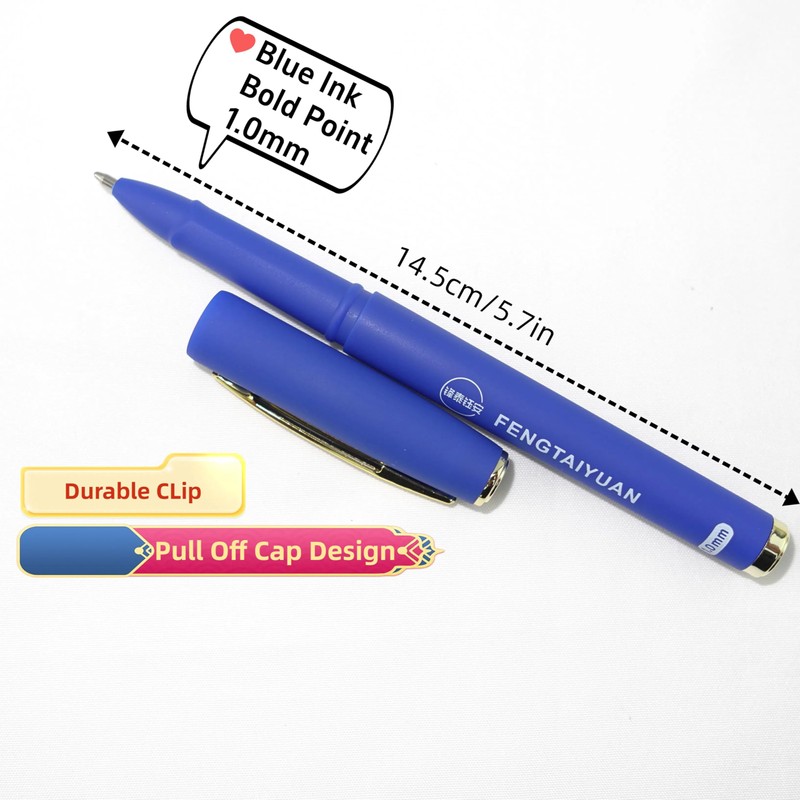 Fengtaiyuan B10P18, Blue Gel Ink Rollerball Pens - Comfortable Non-Slip
