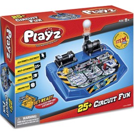 Playz Electrical Circuit Board Engineering Kit for Kids with 25+ STEM Projects Teaching Electricity, Voltage, Currents, Resistance, & Magnetic Science | Gift for Children Age 8, 9, 10, 11, 12, 13+