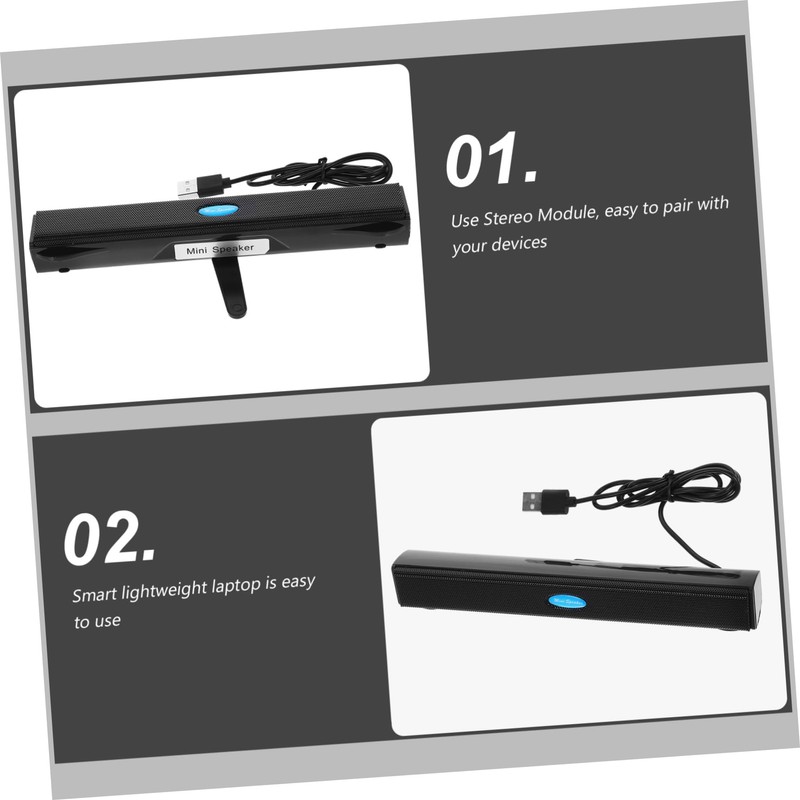 KICHOUSE -19 USB Soundbar Computer Soundbar Mini Subwoofer Surround Sound