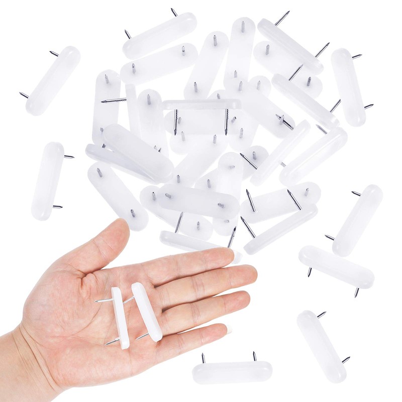 Jetec Plastic Head Double Pins Bed Skirt Holding Pins White