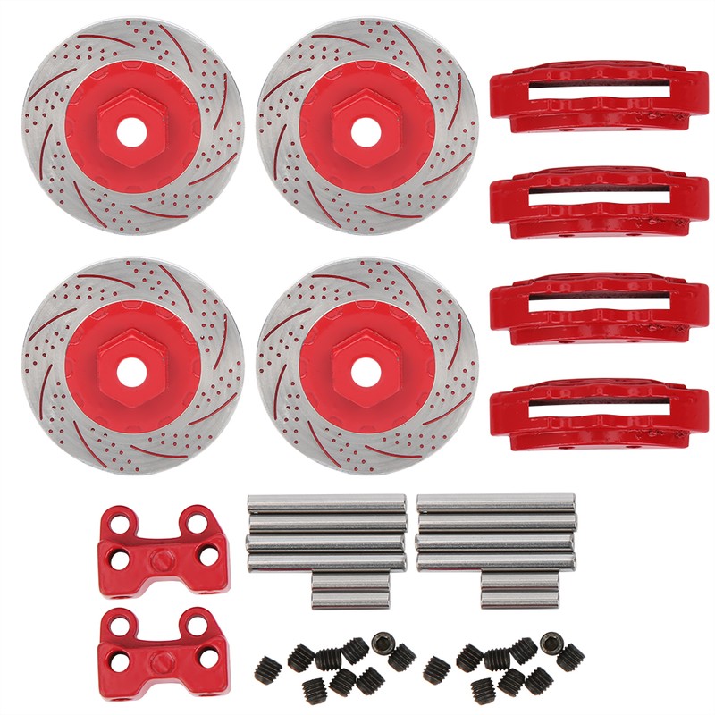 4Pcs Metal Simulation Brake Disc Calipers for Traxxas TRX4 TRX6