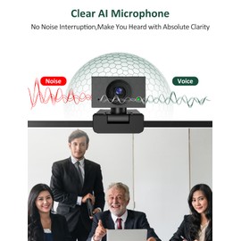 Danyesth Webcam for Laptop, 2K USB Web Camera for PC with Microphone, Manual Focus, Flip, Zoom for Video Call, Conference, Meetings