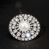 Ruihfas 1 Pair Rhinesetone Pearls Shoe Clips Women's Round Crystal