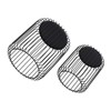 Cage Candleholder Set Matte Black Metal Cylinder Modern Simple Bird
