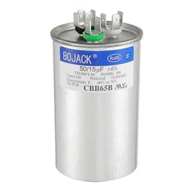 BOJACK 50+15 uF 50/15 MFD ±6% 370V/440V CBB65 Dual Run Circular Start Capacitor for AC Motor Run or Fan Start or Condenser Straight Cool or Heat Pump air Conditioner