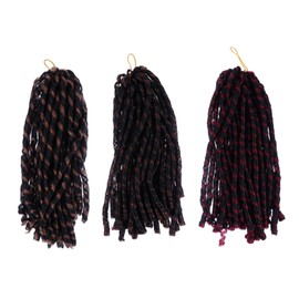 Baluue Set of 3 Synthetic African Wigs Long Braid Hairpiece Natural Looking Comfortable Headwear