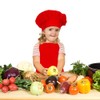 CRJHNS Kids Apron and Chef Hat Set, Adjustable Cotton Child