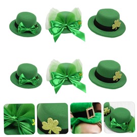Baluue 6Pcs Patrick's Day Hair Clips Green Bowknot Leprechaun Hat Design for Festive Parties and Celebrations Comfortable and Durable for Wear