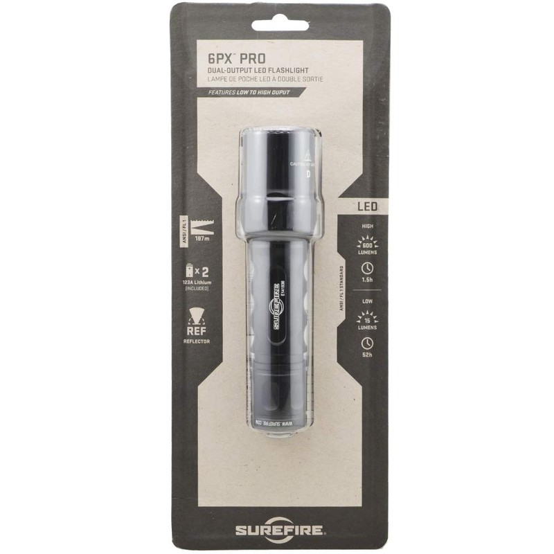 SureFire 6PX Pro 600 Lumen Tactical EDC Flashlight Bundle with