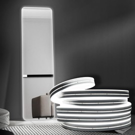 Vanity Mirror Lights, Hollywood Style Vanity Make Up Light, 16.4ft Bright White LED neon Light, Dimmable Touch Control Lights Strip, for Makeup Vanity Table & Bathroom Mirror, Mirror Not Included