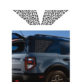 Compatible with 2021-2024 Ford Bronco Sport | Precut Leopard Cheetah Print Window Decals | Both Side | Proudly Made in The US | Matte Black