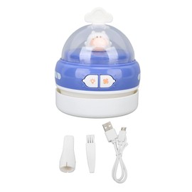 Desktop Vacuum Cleaner Portable Cordless USB Charging Handheld Efficient with Night Light Table Dust Sweeper for Pencil Eraser Shavings Dark Blue