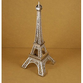 10" Paris France Silver Metal Tower