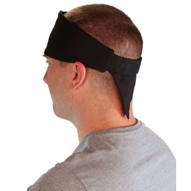 Sparkling EARTH Solid Black Chop Top - 100% Cotton - One Piece with Hook & Loop Closure - Biker Do Rag - Headwrap - Imported