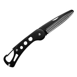 Peine plegable de acero inoxidable para barba, peine antiestático multifuncional portátil para hombres estilo bigote