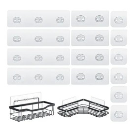 Paquete De 14 Ganchos Adhesivos Fuertes Impermeables Para Ba Transparente-14pack