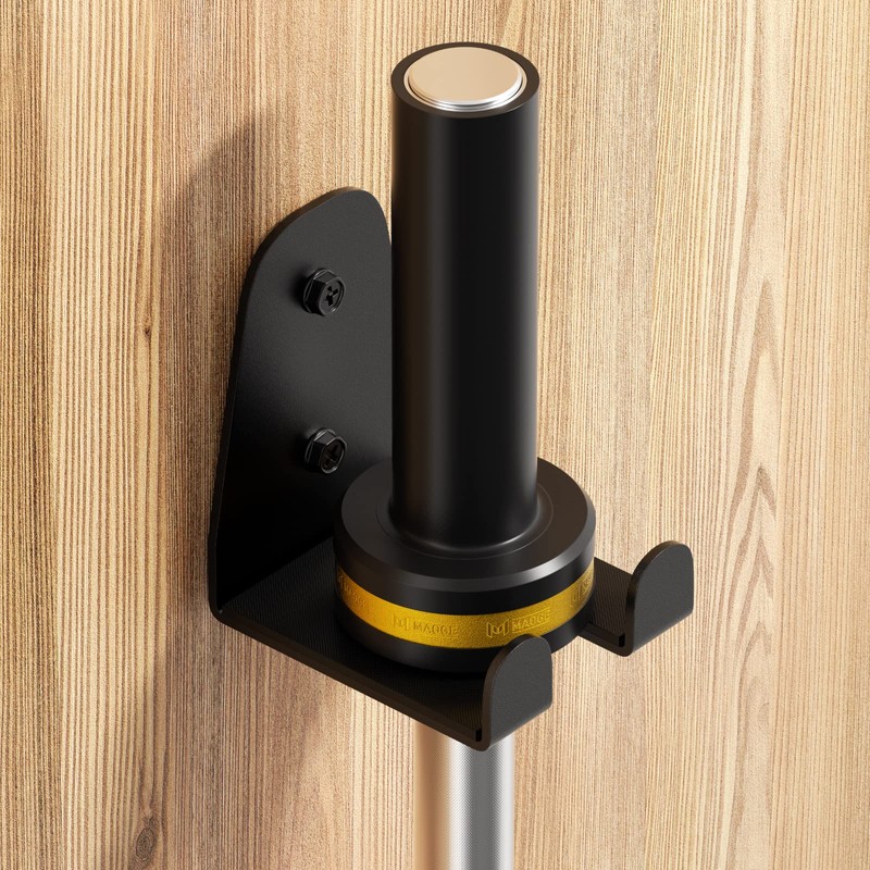 JNIHEEP Single Olympic Barbell Hanger,Garage Gym Bar Wall Rack,Vertical Barbell