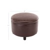 Wovenbyrd Classic Large Round Storage Ottoman Footstool with Removable Lid