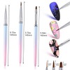 Baluue 3pcs Nail Art Brush Nail Drawing Pens for Manicure