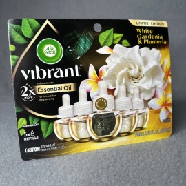 Air Wick Vibrant Plug-in Scented Oil Refill, White Gardenia & Plumeria, 5 Count