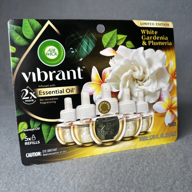Air Wick Vibrant Plug-in Scented Oil Refill, White Gardenia &