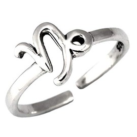JEWELRITZY Zodiac Sign Astrology Toe Ring Adjustable 925 Sterling Silver -Capricorn
