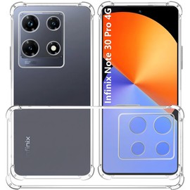 USTIYA Funda para Infinix Note 30 Pro 4G Case Uso Rudo Bumper Shock-Absorción TPU Transparente Protector Cámara Carcasa con Cuatro Esquinas Espesamiento
